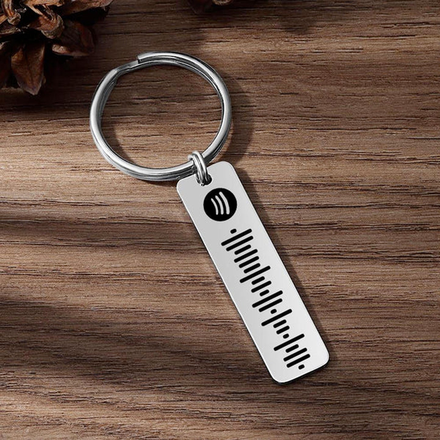 Spotify Code Keychain, Custom Scannable Engraved Custom Music, Song Keychain Gifts for Him