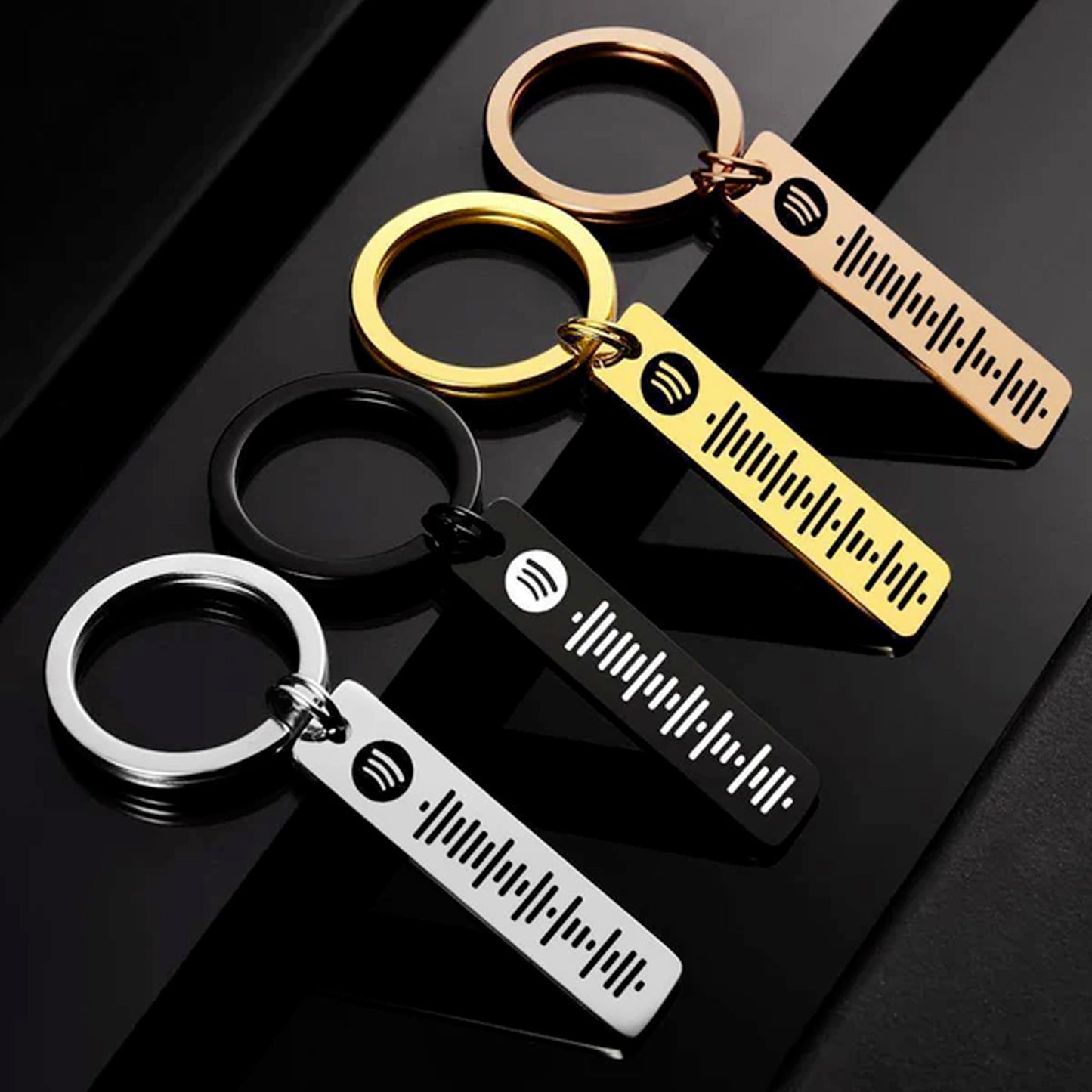 Spotify Code Keychain, Custom Scannable Engraved Custom Music, Song Keychain Gifts for Him